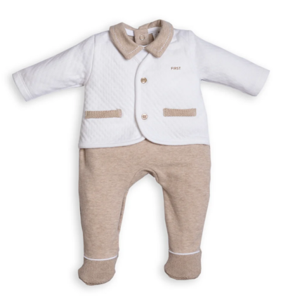 Babypakje met vestje White / Beige