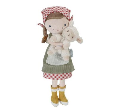 Knuffelpop Boerin Rosa met schaap 35cm