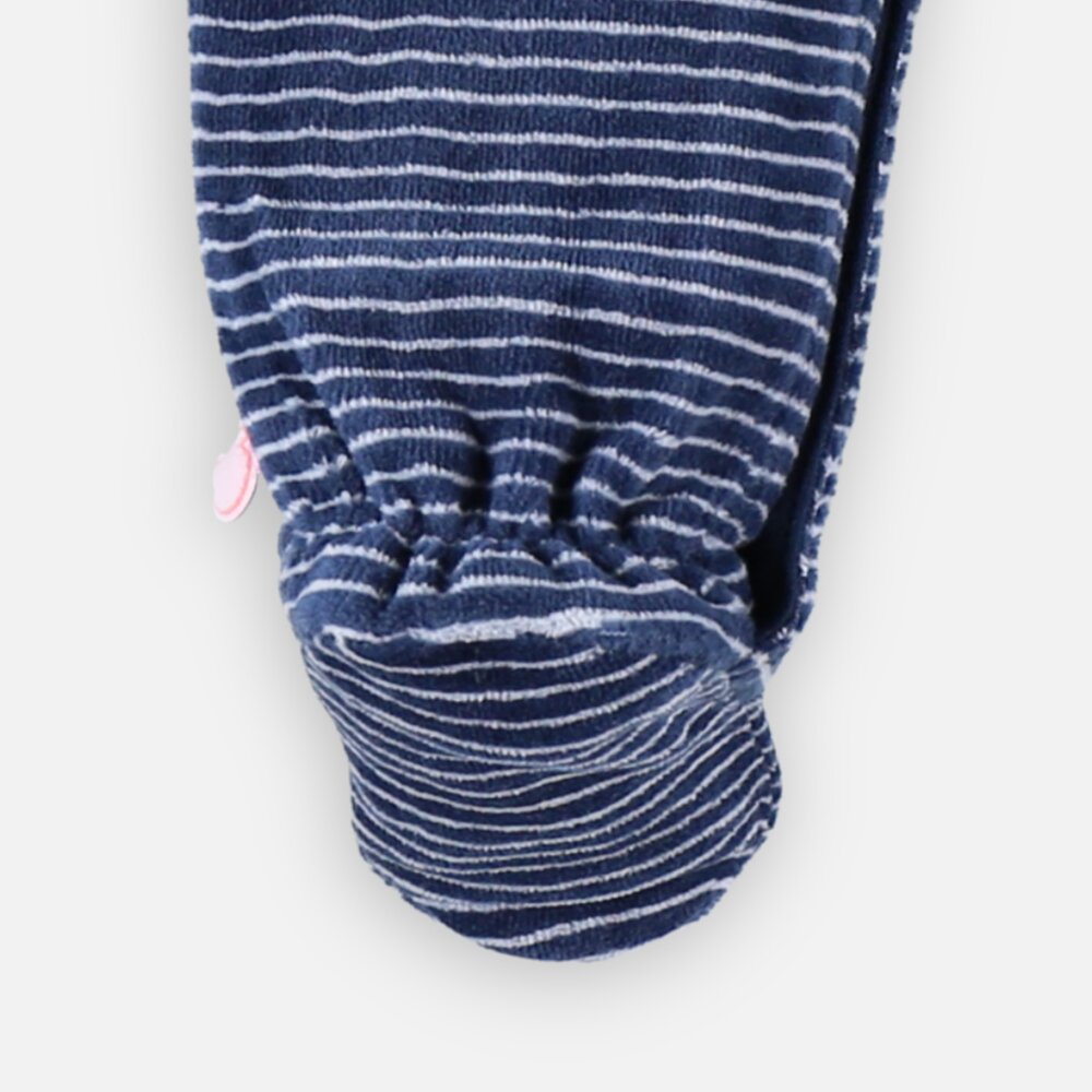 Pyjama in fluweel met vos Donkerblauw