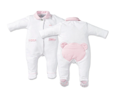 Babypakje met beer pretty pink White/ pretty pink