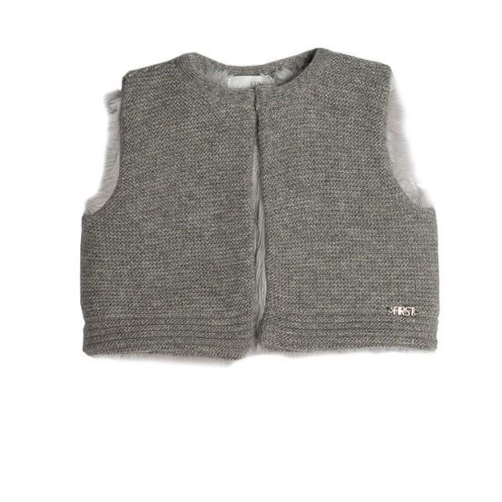 Vest bont / gebreid Grey