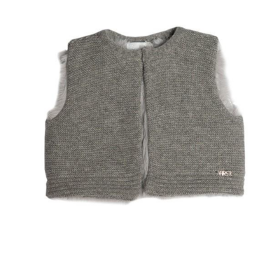 Vest bont / gebreid Grey