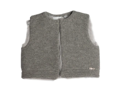 Vest bont / gebreid Grey