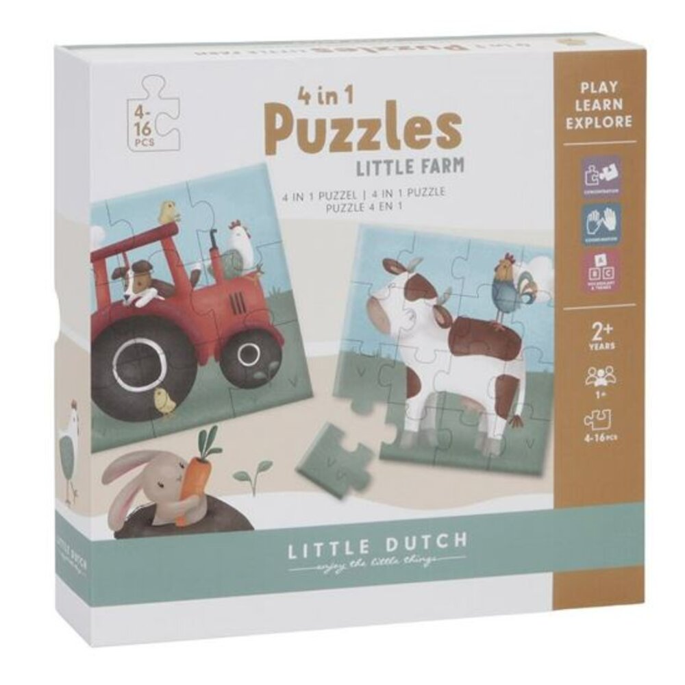 4 in 1 puzzel Little Farm FSC