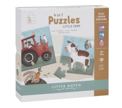 4 in 1 puzzel Little Farm FSC