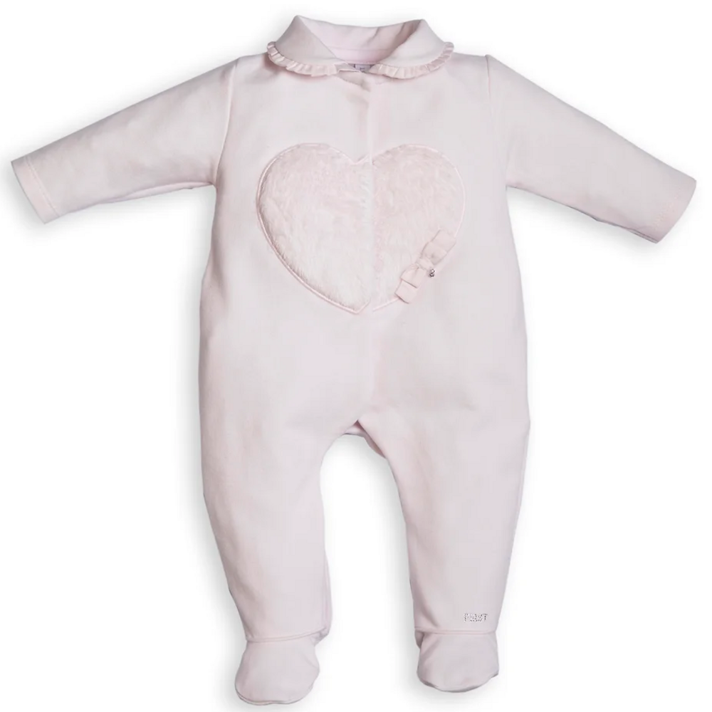 Babypakje met hartje in bont Blush pink