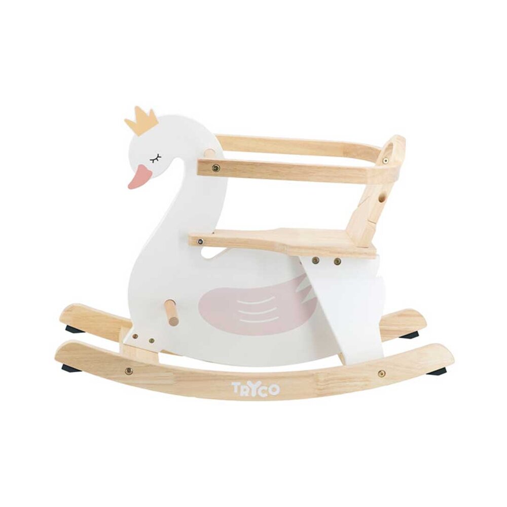 Houten hobbeldier Swan