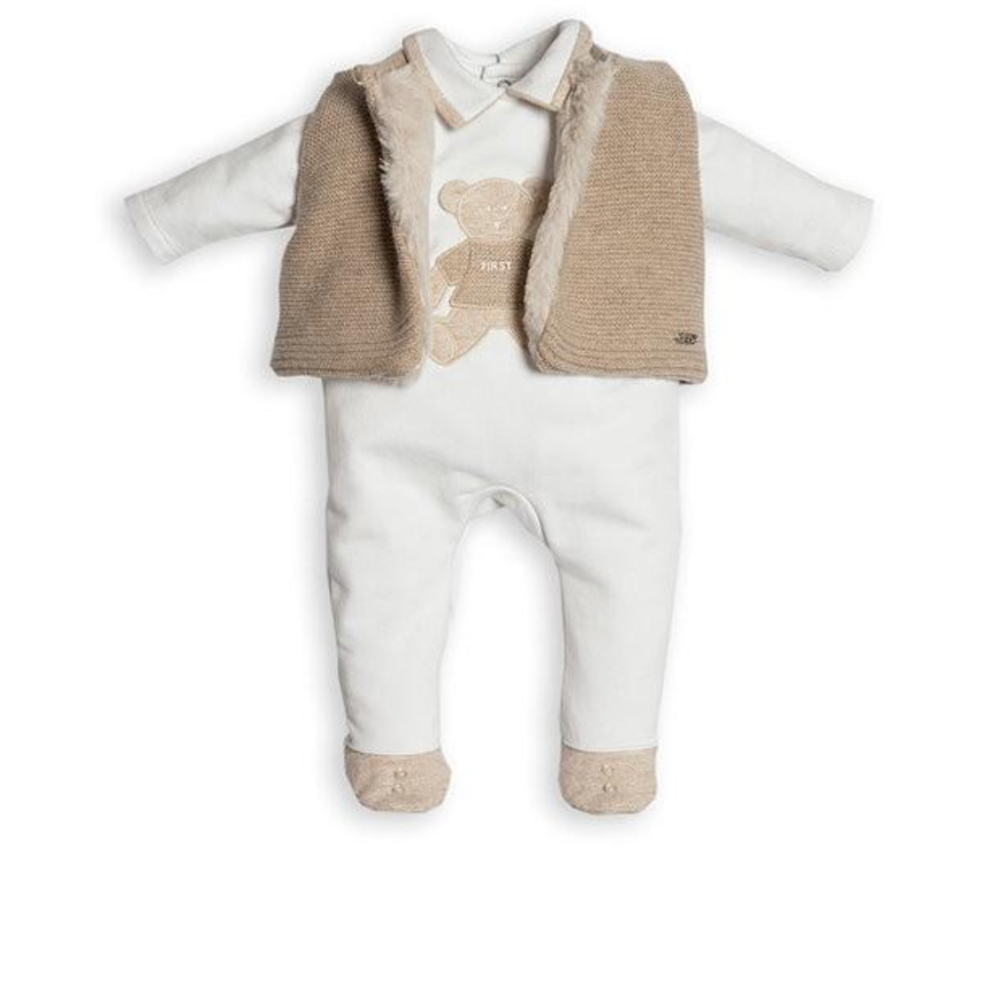 Vest bont / gebreid Beige