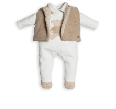 Vest bont / gebreid Beige