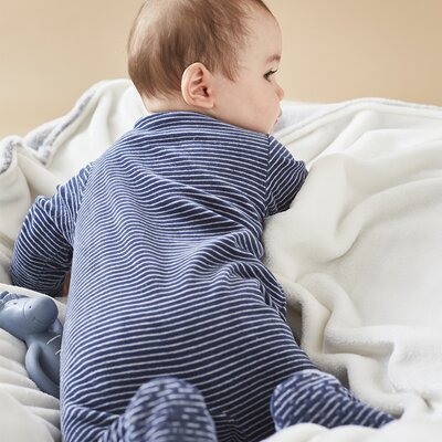 Pyjama in fluweel met vos Donkerblauw