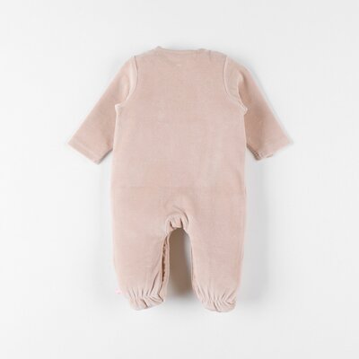 Pyjama in fluweel met konijntje Beige