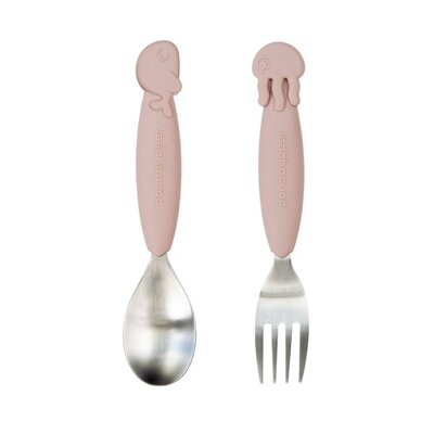 YummyPlus spoon & fork set, Sea friends