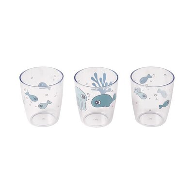 Yummy mini glass 3 pcs, Sea friends Blue