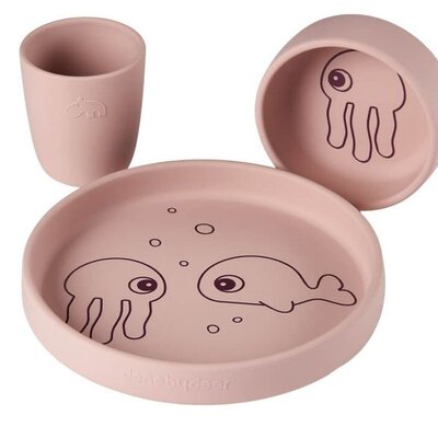 Silicone dinner set, Sea friends Powder