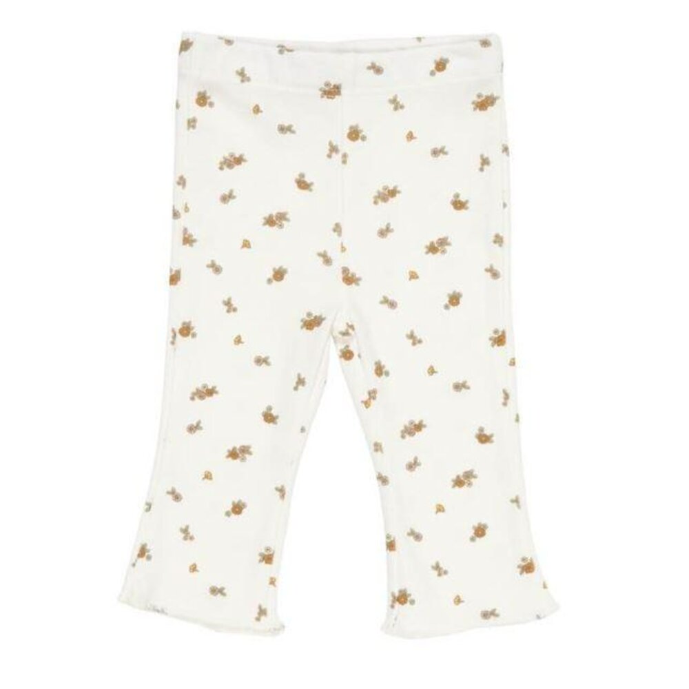 Flared broek white blossom