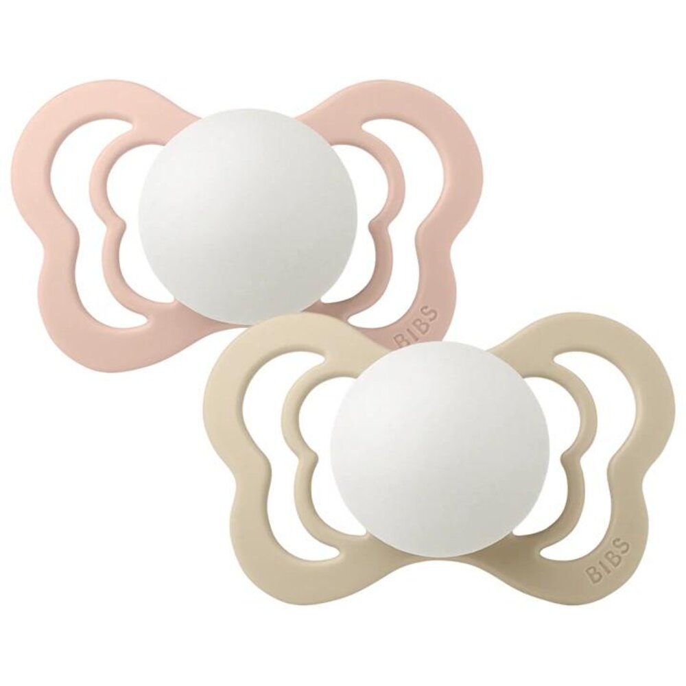 Fopspeen couture rubber 2-pack T1 Blush/vanilla glow in the dark