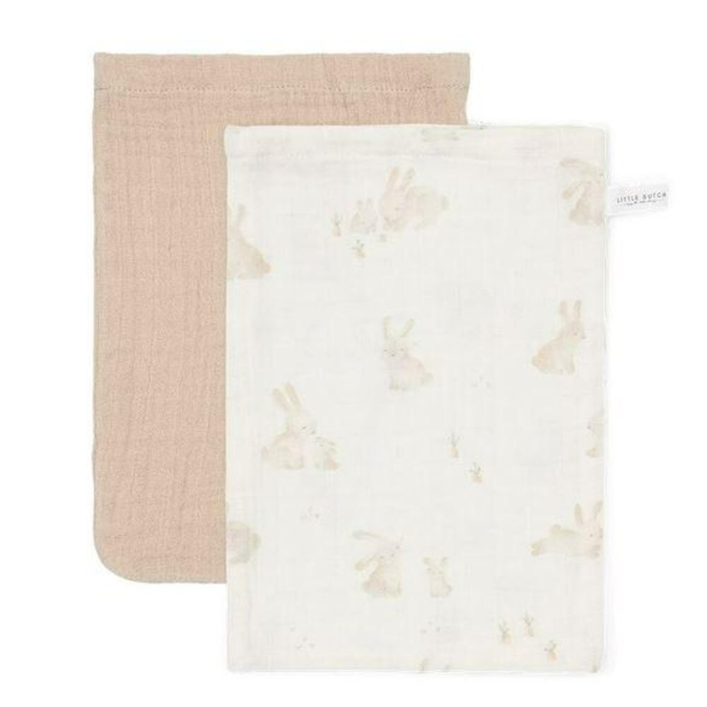 Washandjes set hydrofiel Baby Bunny / Beige