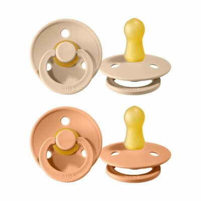 Fopspeen natuurrubber 2-pack T3 Peach/vanilla