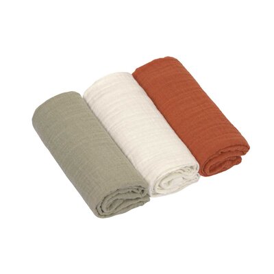 Swaddle & Burp Blanket M 3 pcs ass., Little Forest