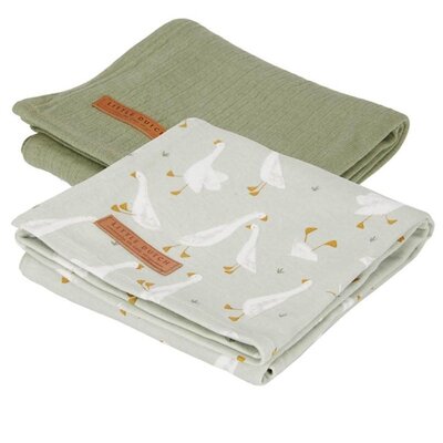 Swaddle doeken 70 x 70 little goose / pure olive