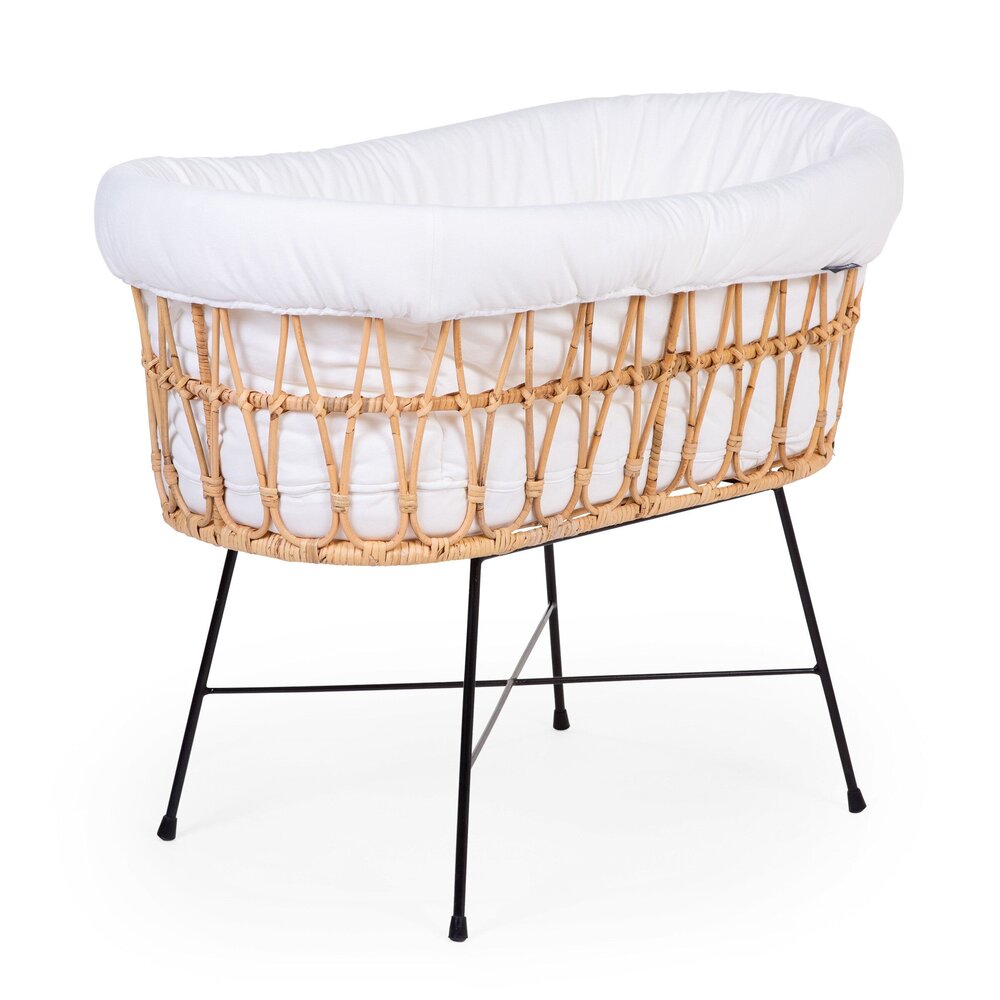 Rattan cradle metal legs + mattress + cover