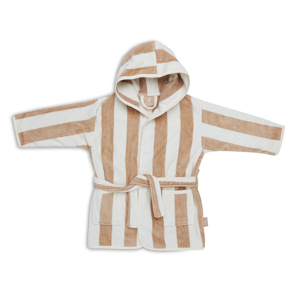 Badjas Stripe Terry 1-2jr Biscuit