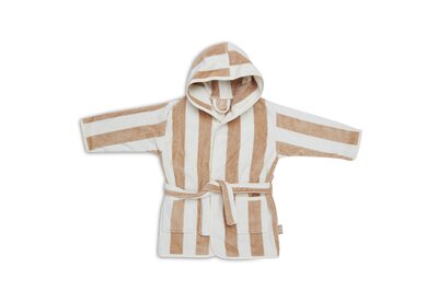 Badjas Stripe Terry 1-2jr Biscuit