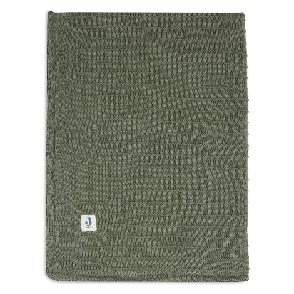 Deken Ledikant Velvet Pure Knit - Leaf Green - GOTS