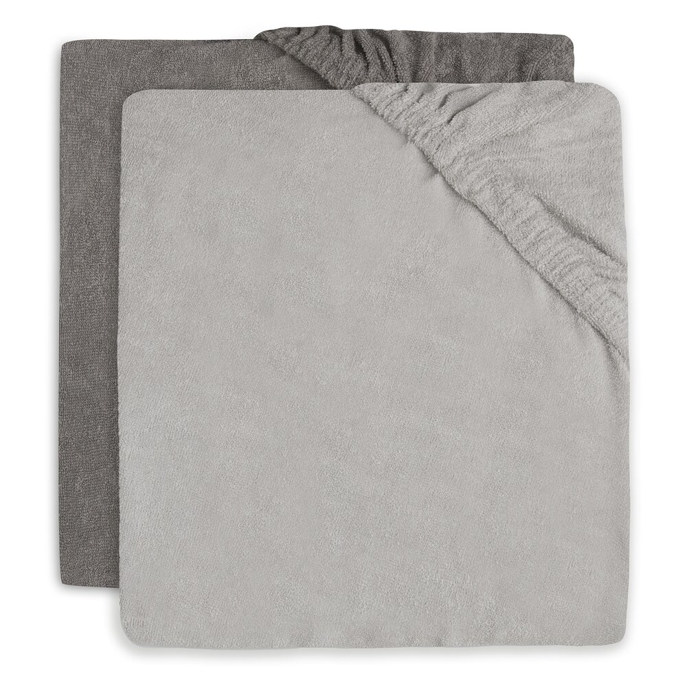 Aankleedkussenhoes badstof 50x70cm (2pack) Soft grey / storm grey