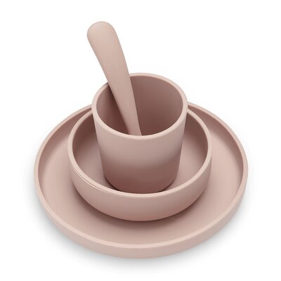 Kinderserviesset Silicone 4-delig Pale Pink