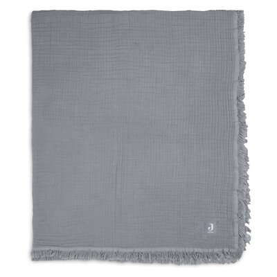 Deken Ledikant 120x120cm Muslin Fringe Strom Grey