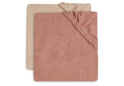 Aankleedkussenhoes badstof 50x70cm (2pack) Pale Pink / rosewood