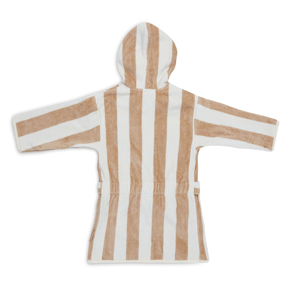 Badjas Stripe Terry 1-2jr Biscuit