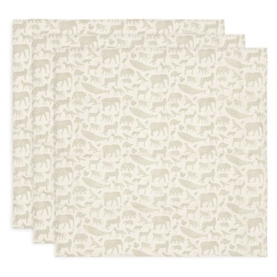 Hydrofiele Doek Small 70x70cm Animals - 3 Stuks Nougat