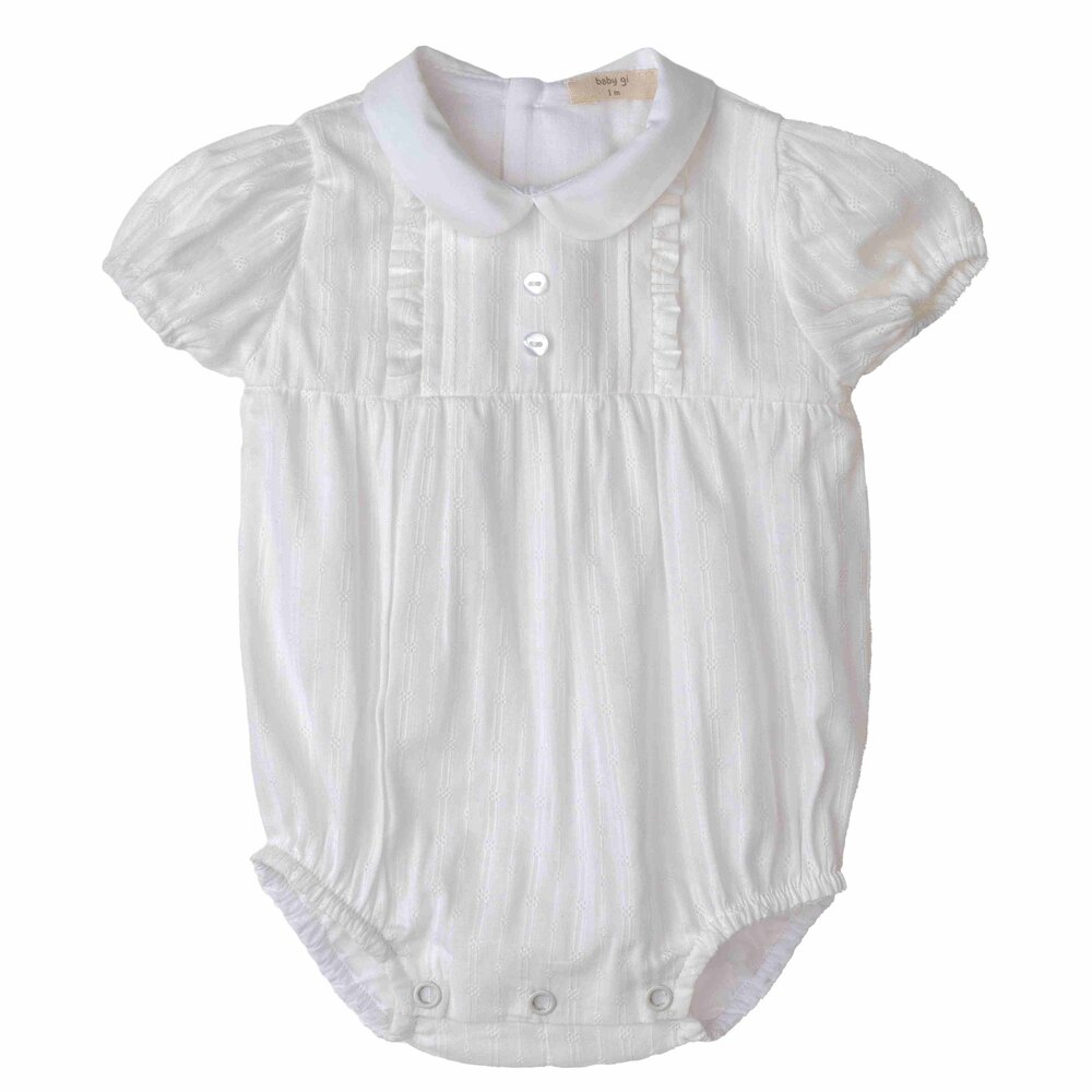 Ivory bodysuit with frilly detail - pure